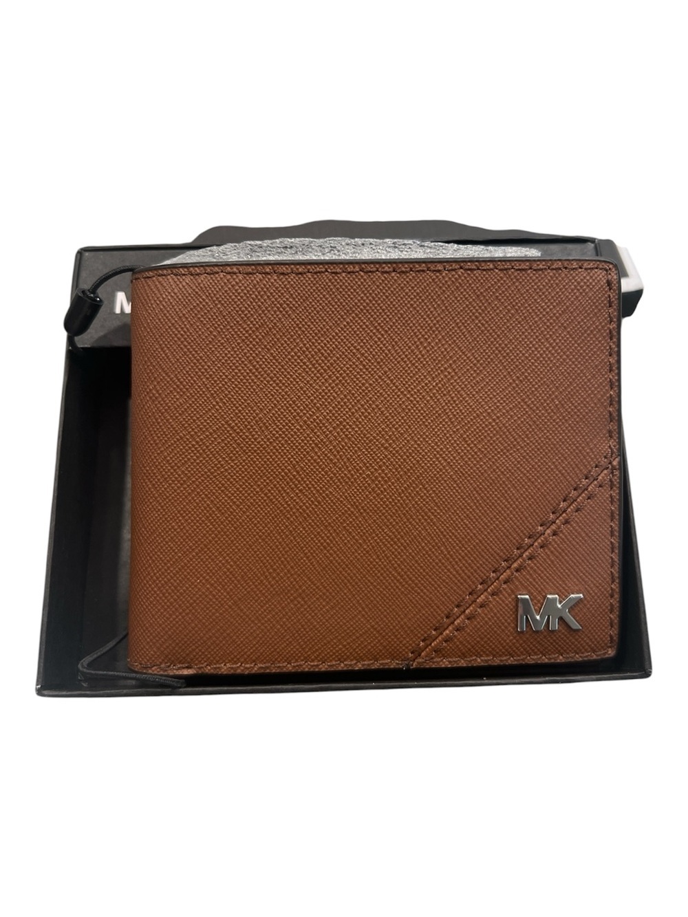 Michael Kors Mens Jet Set Slim Billfold Wallet Luggage Leather NWT Box